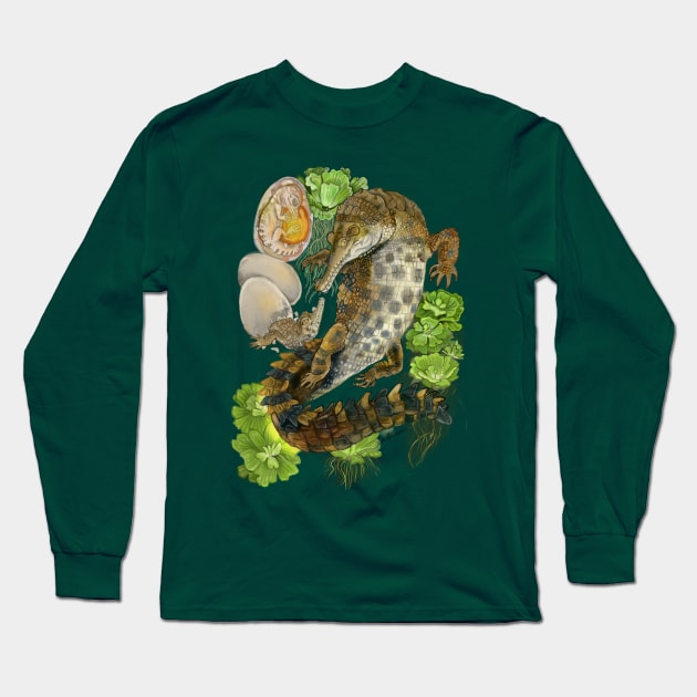 Slender Snouted Crocodile Long Sleeve T-Shirt by Shadowind